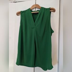 Eloquii Vibrant Green V-Neck Blouse
